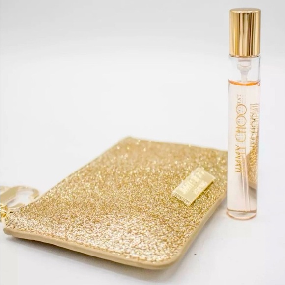 💫Jimmy Choo I Want Choo Gold Pouch and spray Set